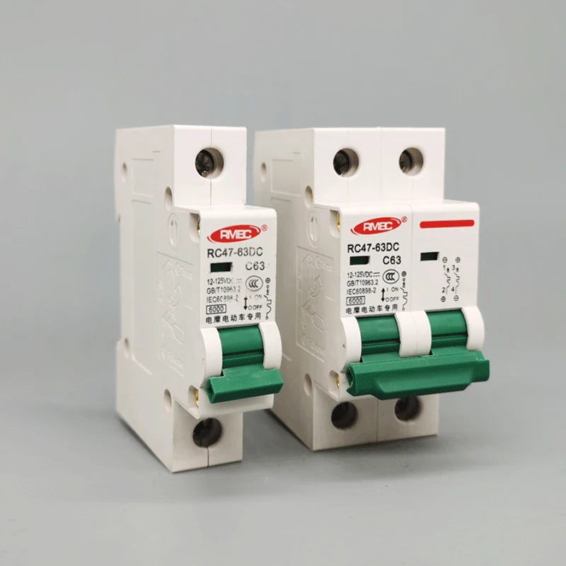 32A–63A DC 12V–125V Circuit Breaker 1P/2P Solar RV Yacht Electric Vehicle Battery Protector