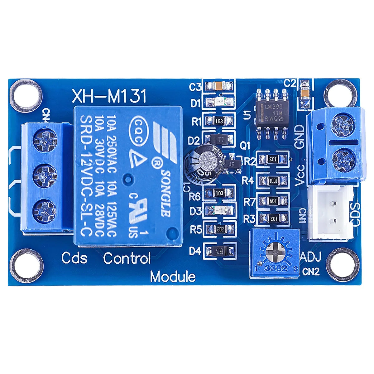 XH-M131 Light Control Photoresistor Relay Module 5V/12V/24V Automatic Brightness Detection Switch 10A