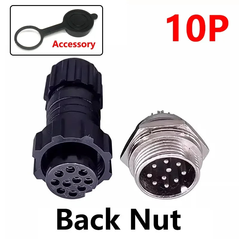 5/20 Sets GX16 M16 QL16 16MM Aviation Plug & Socket, Male Female Docking Back Nut Panel Mounted Connector with 2/3/4/5/6/7/8/9 Pins