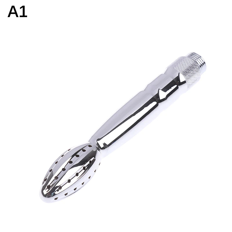 Aluminum Alloy Silver Bidet Anal Enema Shower Head Anus Cleaning Wash Douche Portable Sprayer Thread