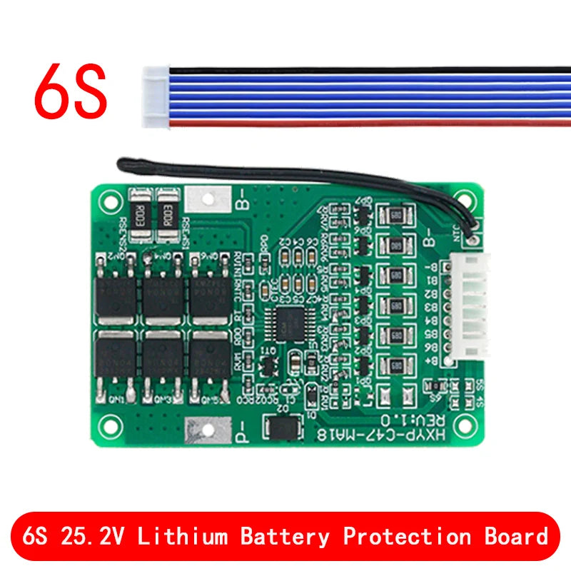 4S-7S 18650 Li-ion Lithium Battery BMS Protection Board with Balance 16.8V-21V 20A