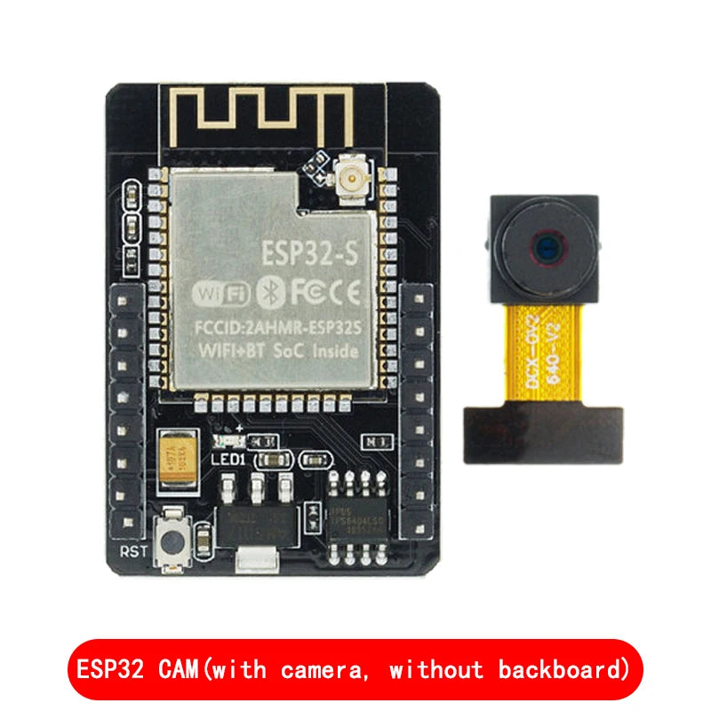ESP32-CAM WiFi Bluetooth Development Board — OV2640 2MP Camera, CH340 USB, Arduino IDE