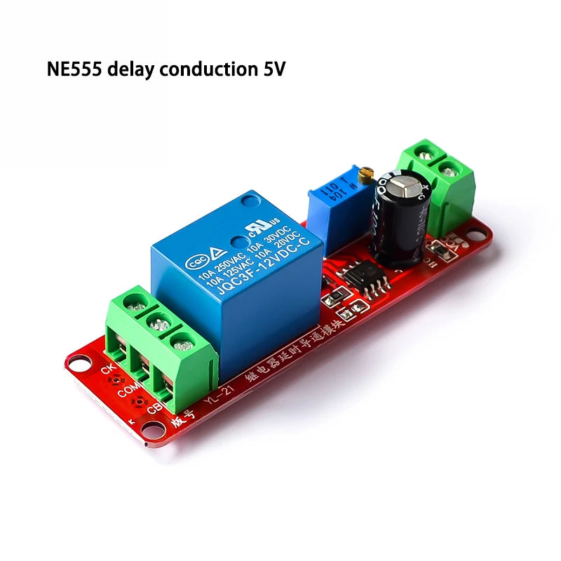 NE555 Monostable Relay Delay Timer Module 12V Adjustable Switch for Automotive DIY