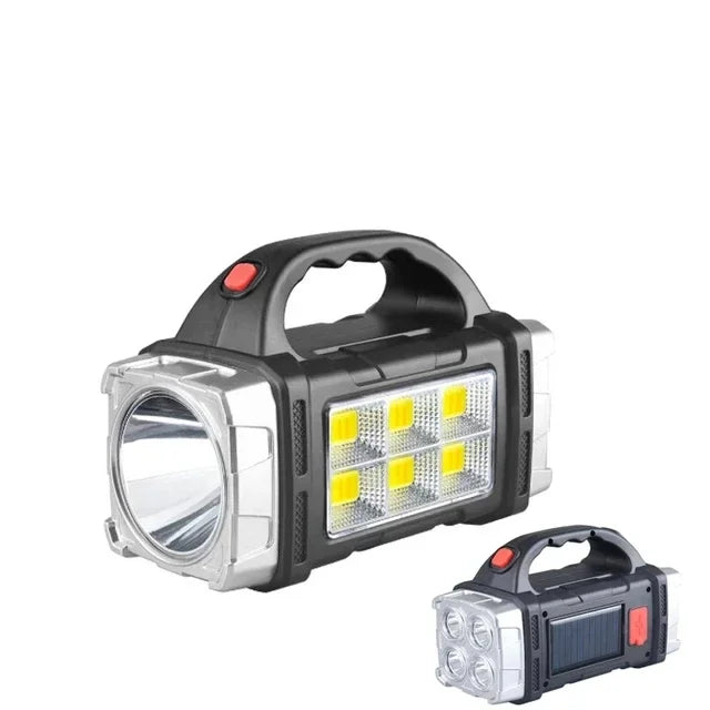 Ultra Bright LED+COB Solar Camping Light Portable USB Rechargeable Flashlight with Work Light 4 Gear Portable Power Source Lamp