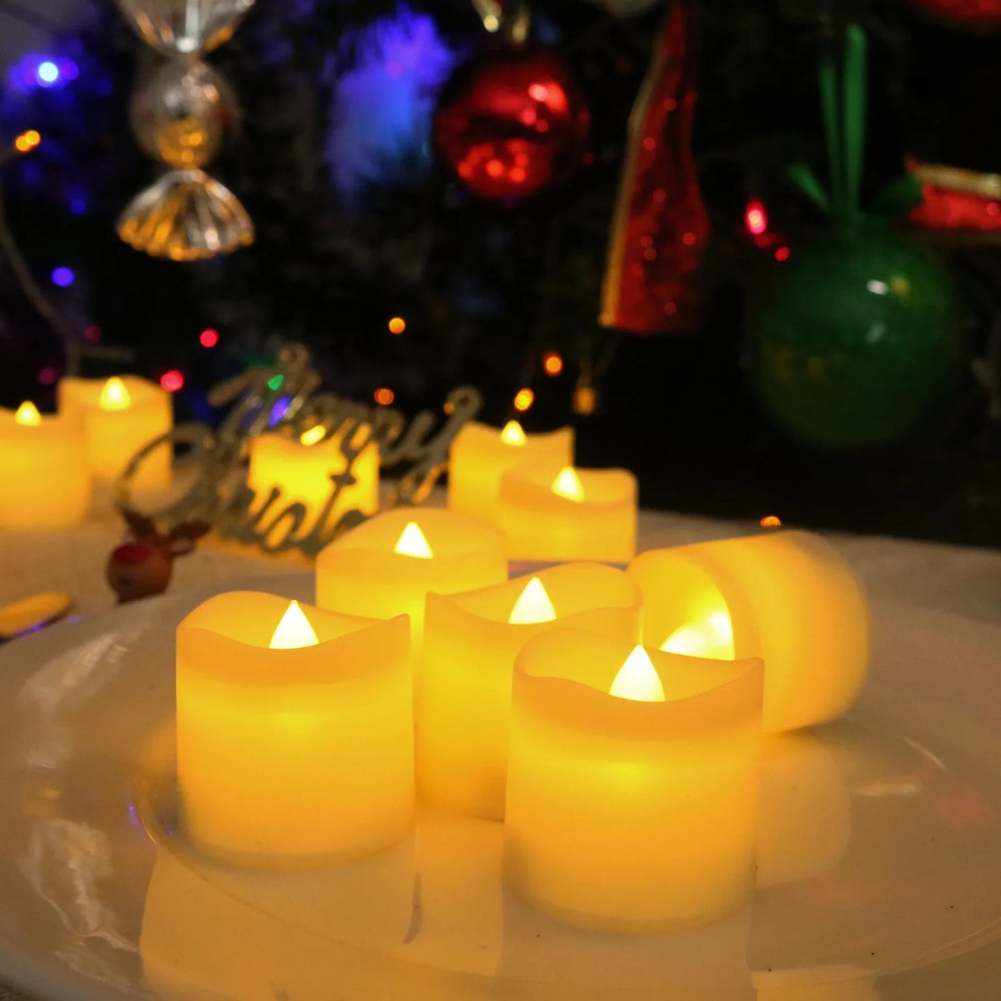 LED Electronic Candle 6-96ps Battery Operated Flameless Tea Light Candles Night Lights for Wedding Birthday Party Decor