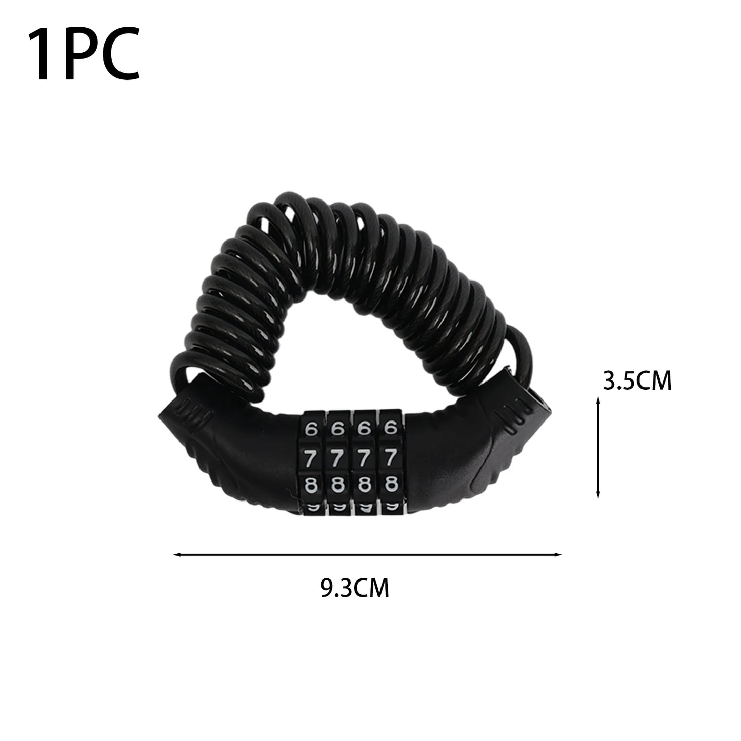 Motorcycle Helmet Lock Cable – 4 Digit Combination Anti-Theft Security Steel Wire Rope for Motorbike, Scooter & Luggage