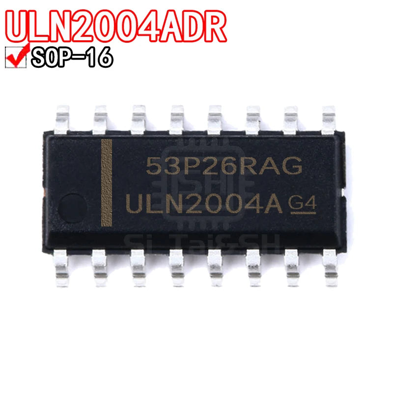 ULN2004 / ULN2004A 7-Channel Darlington Array IC SOP-16 SMD – Pack of 10