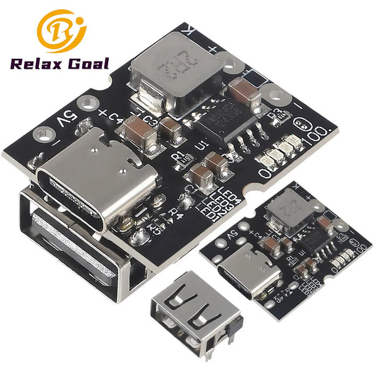 Type-C USB 5V 2A Boost Converter Step-Up Power Module with Lithium Battery Charging Protection and LED Display