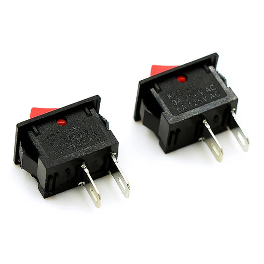 2pcs/lot KCD1-11-2P Mini Rocker Switch ON-OFF 2 Pin Power Switch 13.5x9mm Panel Mount