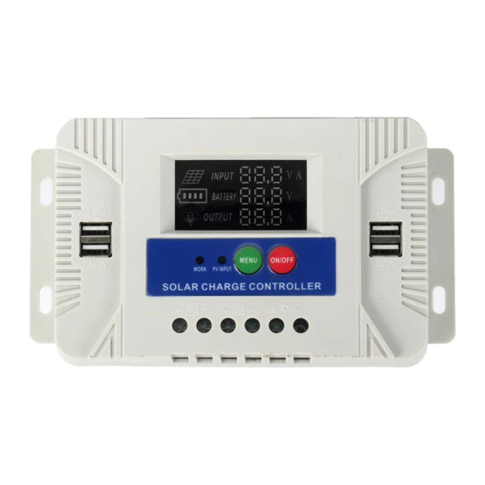 Solar Charge Controller with LCD Display 20A Compatible with Acid and Lithium Batteries for Efficient Charging