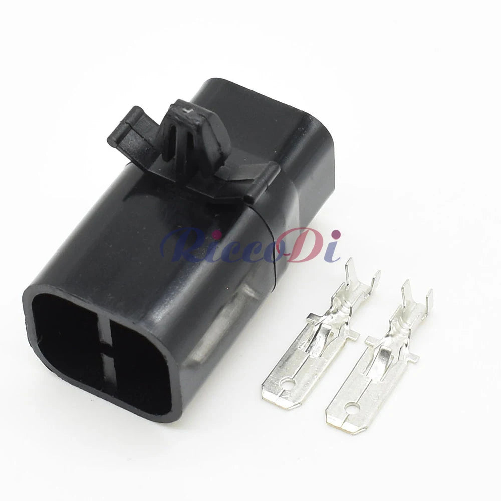 2-Pin 6.3mm Black Male Connector DJM7021-6.3-11 with 15cm Wire Automotive High-Current
