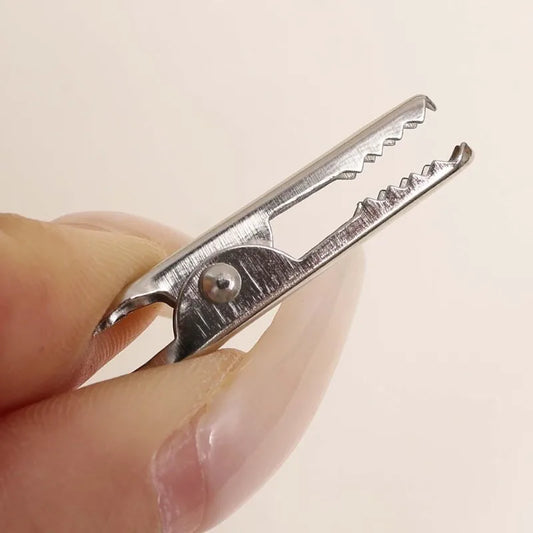 100/10Pcs Steel Head Wood Stick Crocodile Clip Alligator Clamps Diy Accessories Model Tools Airbrush Spray Kit Wood Card Holder