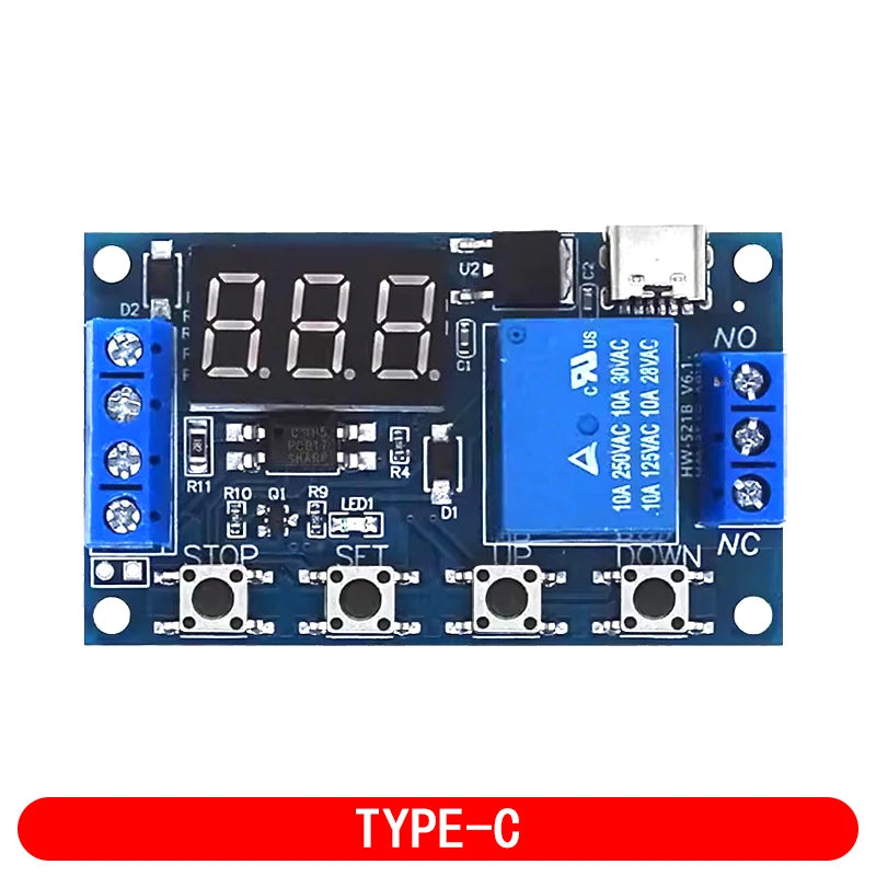 XY-J02 1-Channel 5V Relay Module with Adjustable Time Delay 6-30V