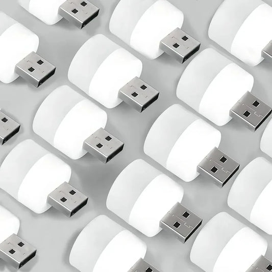 1-10PCS USB Night Light Mini LED Plug Lamp Power Bank Charging Eye Protection Book Lights Mobile Power Charging Bedroom Light