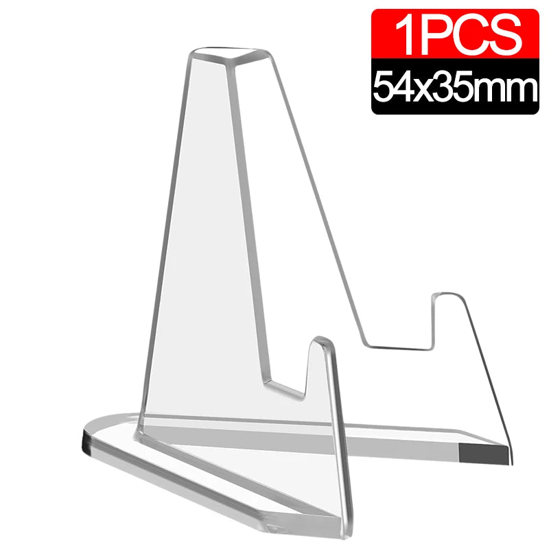 50-1Pcs Acrylic Display Stand Transparent Triangle Commemorative Coin Watch Card Holder Display Rack For Exhibitions Home Decor