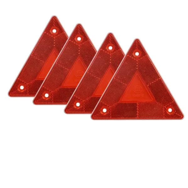 4/1pcs Triangle Warning Reflector Truck Stop Warning Sign Plate Rear Light Safety Reflective Sign Board Red Warning Reflector