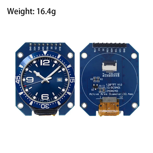 1.28-Inch Round TFT LCD Display Module 240x240 RGB GC9A01 SPI Interface