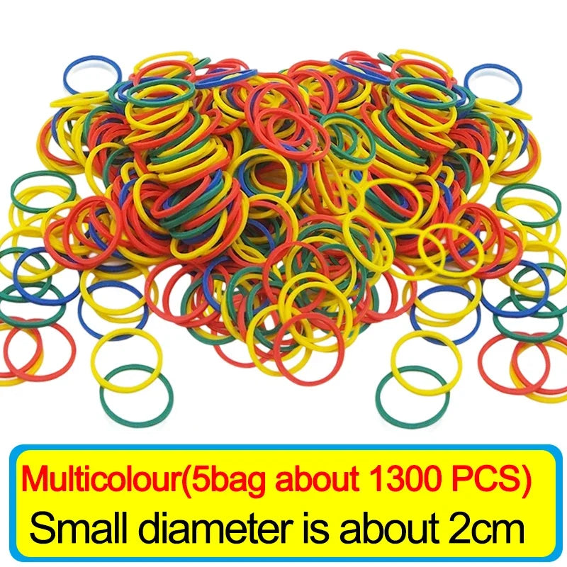 Wholesale Multicolour Elastic Rubber Bands Adjustable Fastener O Rings Stretchable Household Office School Stationery Supplies