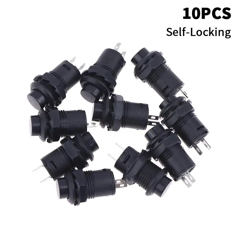 10pcs DS-428/427 12mm Push Button Switch – Self-Lock & Momentary Pushbutton Switch OFF-ON 1.5A/250VAC