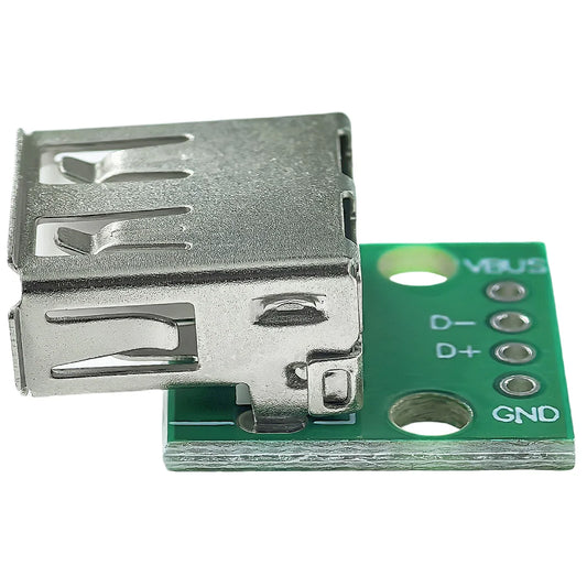 USB 2.0 Type-A Female to DIP Adapter 2.54mm PCB Breakout Board 4-Pin Converter