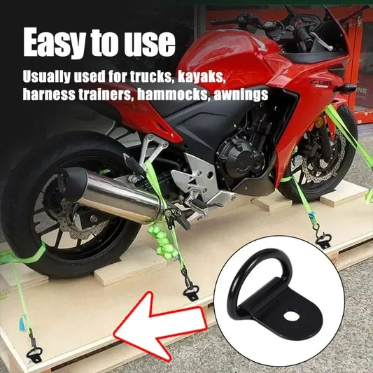 100/10PCS D Shape Pull Hook Tie Down Anchor Ring Iron Stainless Steel Cargo Tie Down Ring for Truck Trailers RV Boat Accessories