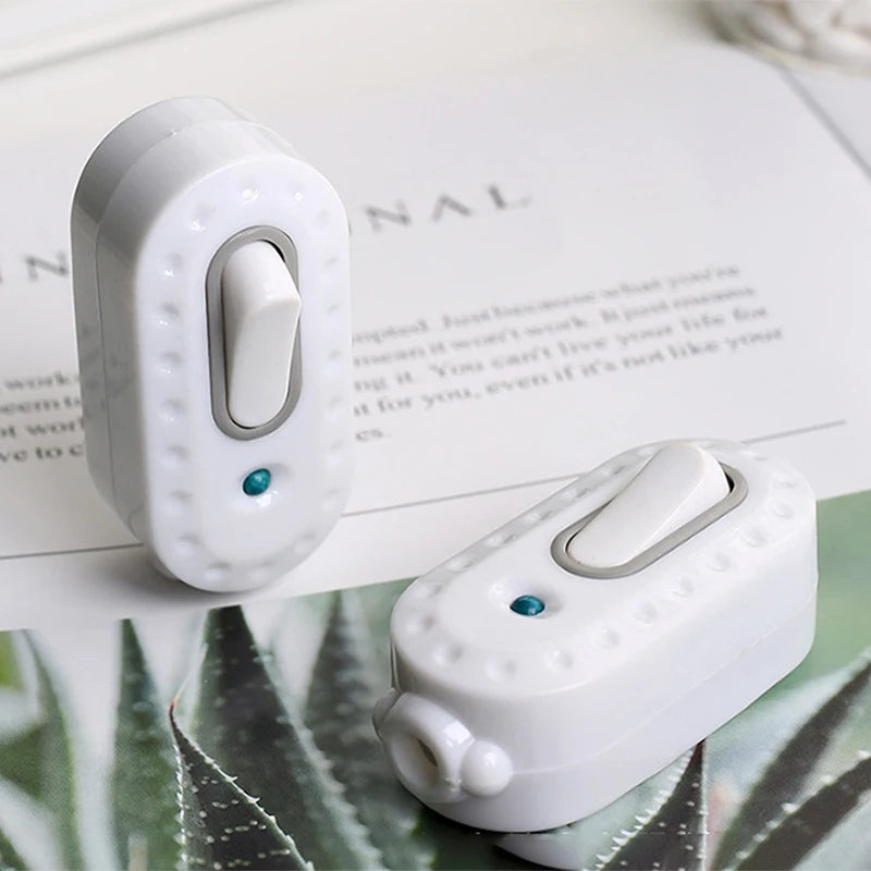 1pc Night Light Power Cord Switch Control Light Wiring Switch New White Bedside Switch Lamp Fan