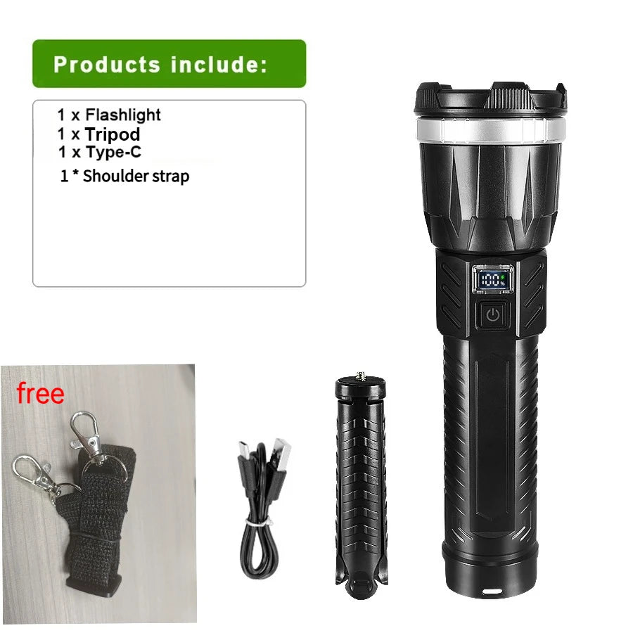 19000000LM Super Powerful Flashlight Rechargeable LED Torch COB Lantern