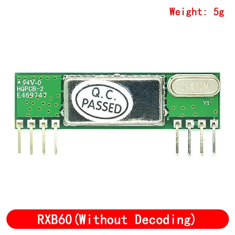 RXB60 433MHz Superheterodyne Wireless Receiver Module – No Decoding