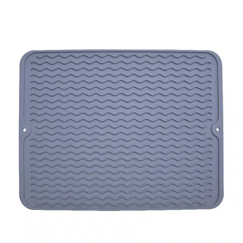 Silicone Dish Drying Mats — Heat Resistant Trivet, Drip Tray & Cup Coasters, Non-Slip Pot Holder for Kitchen