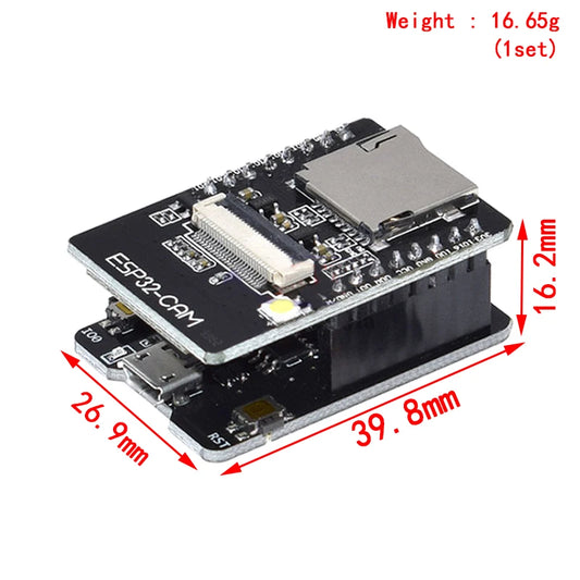 ESP32-CAM WiFi Bluetooth Development Board with OV2640 Camera and CH340 USB Interface