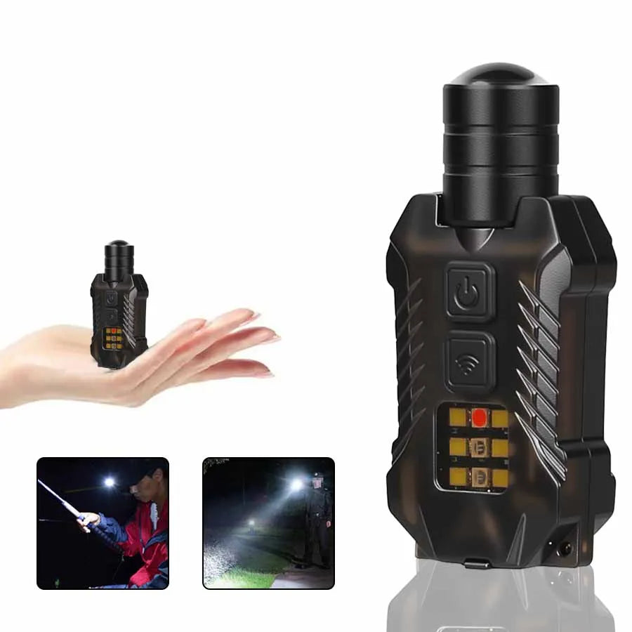 Rechargeable Powerful EDC Flashlight Portable Zoomable Floodlight with Tail Strong Mini Camping Waterproof Lantern for Hiking