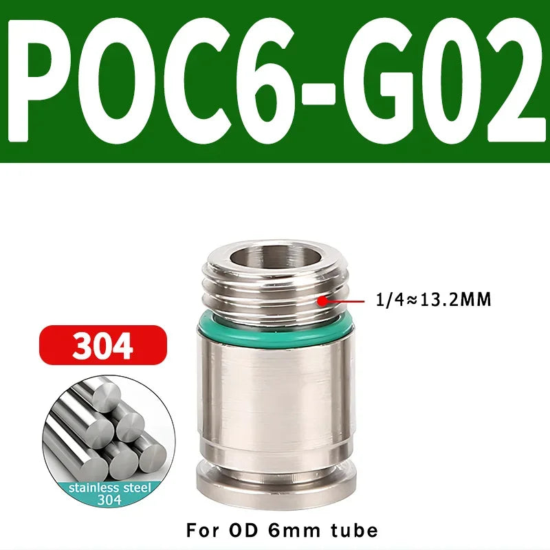 Stainless Steel 304 POC-G Internal Hexagonal Quick Insertion Pneumatic Fitting Gas Pipe Quick Insertion Joint