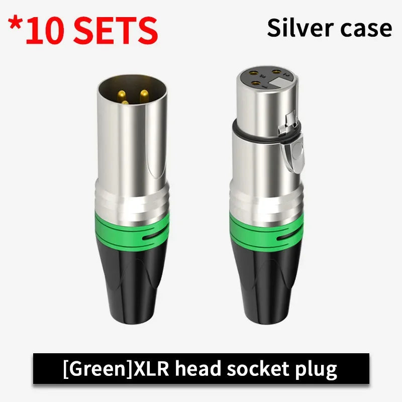 3Pin XLR Color Head Pure Copper Pin Male and Female Audio Microphone Connector Canon Welding Plug Socket