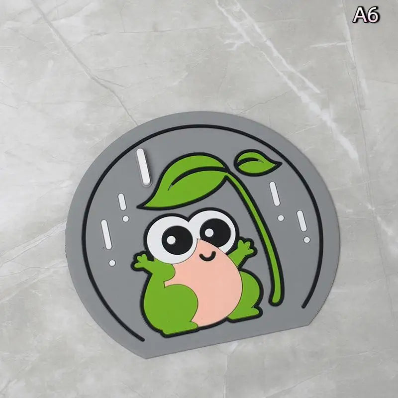 Sewer Floor Drain Cover Deodorizer Cat Frog Pattern Bathroom Silicone Seal Mat Deodorant Mat Kitchen Toilet Insect-Proof Mat