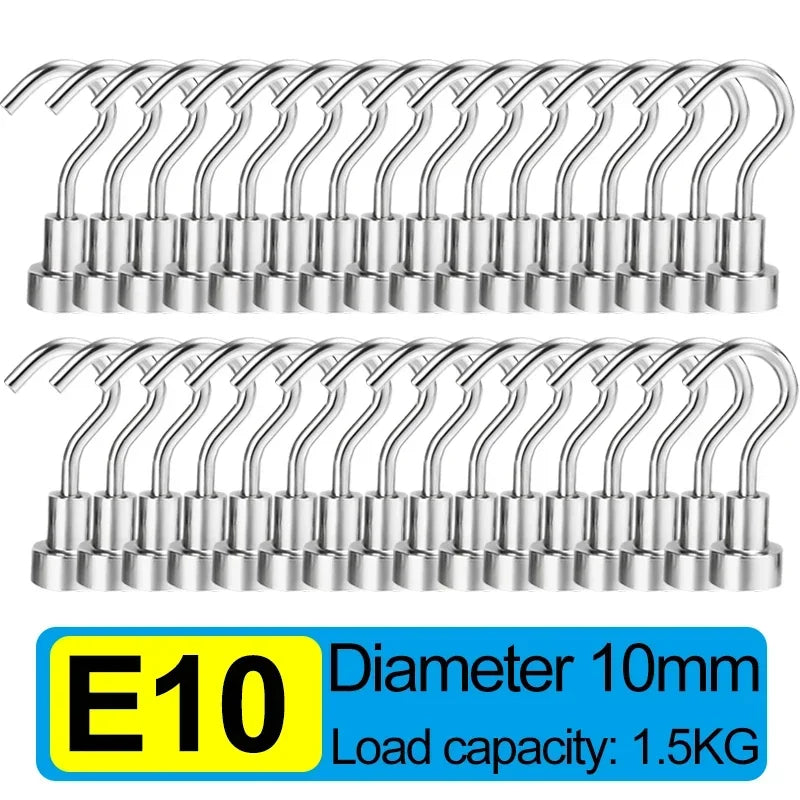 50/1PCS Strong Magnetic Hook Multi-Purpose Storage Hooks Home Kitchen Bar Storage Hooks Key Storage Hooks Home Bathroom Hangers