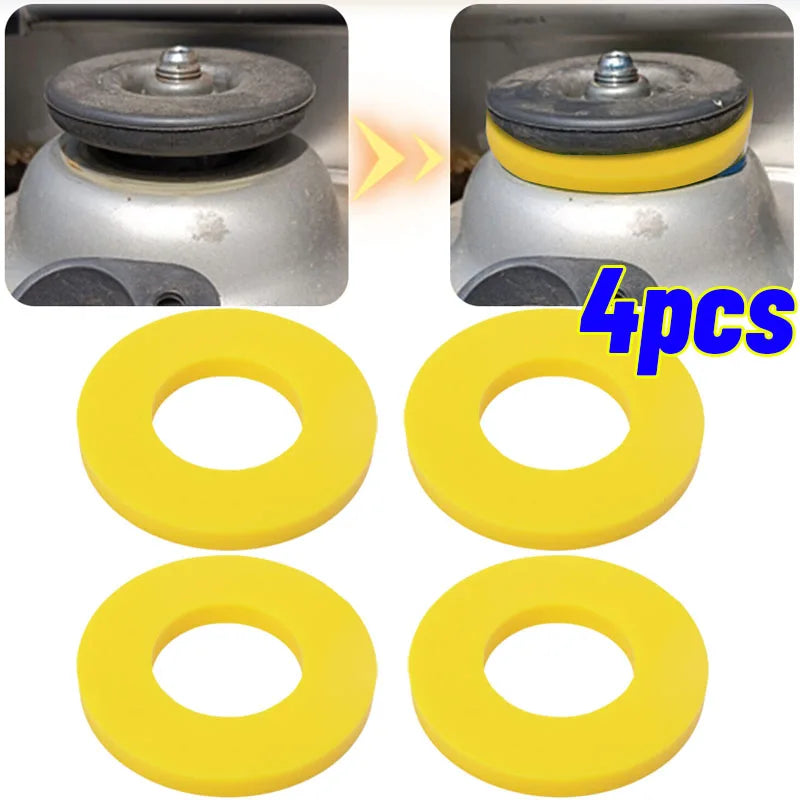 2pcs Silencer Pad Rubber Bushing Damper – Universal Front Strut Tower Mount Suspension Shock-Absorbing Bearing Washer for Bump Protection