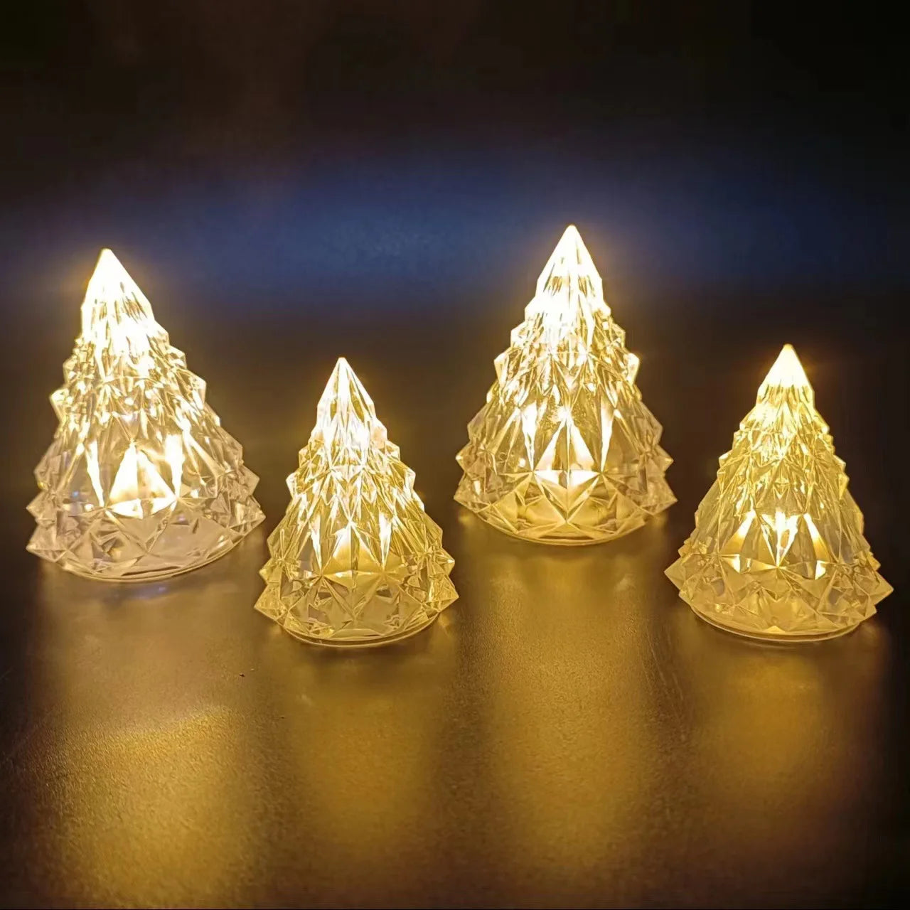 Crystal LED Flameless Candle Lantern Battery Night Light for Decor