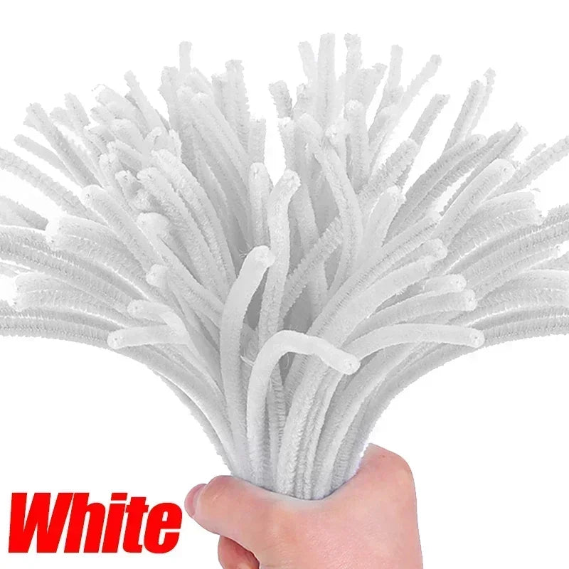 Wholesale Colorful Chenille Stems Pipe Cleaners Plush Tinsel Stem Wired Sticks Twist Stick Hair Strip DIY Craft Educational Toys