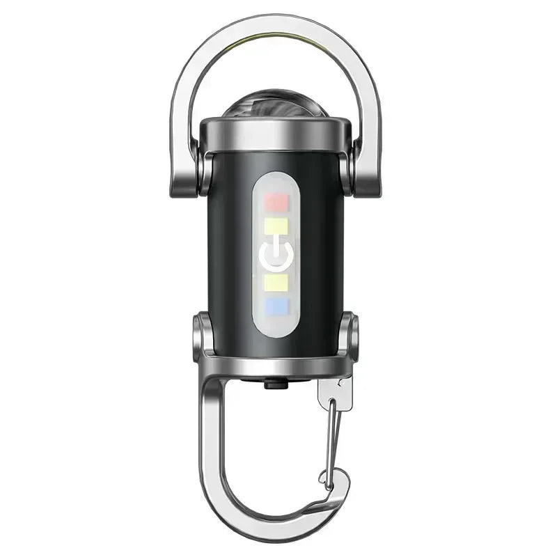 Mini COB LED Keychain Flashlight Multifunctional Rechargeable Work Light 6 Modes Lamp Outdoor Lantern for Emergency Inspection