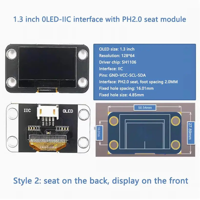 0.96" / 1.3" OLED IIC LCD Display Module SSD1306 SH1106 12864