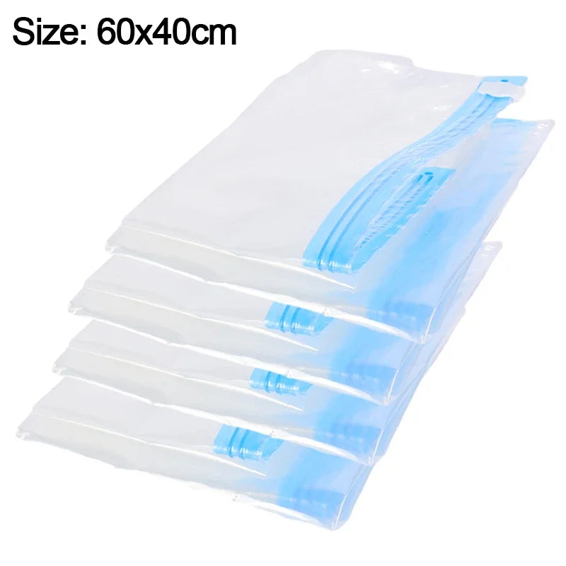 Reusable Travel Clothes Air Vacuum Bags Roll Up Compression Storage Bags For Suitcases Tops Pants Portable Foldable Storage Bags