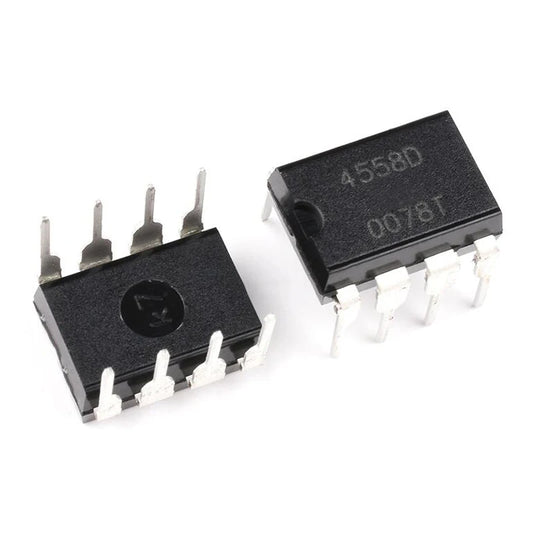 RC4558D / 4558 DIP-8 Dual Operational Amplifier IC — Audio & Signal Processing (5pcs)