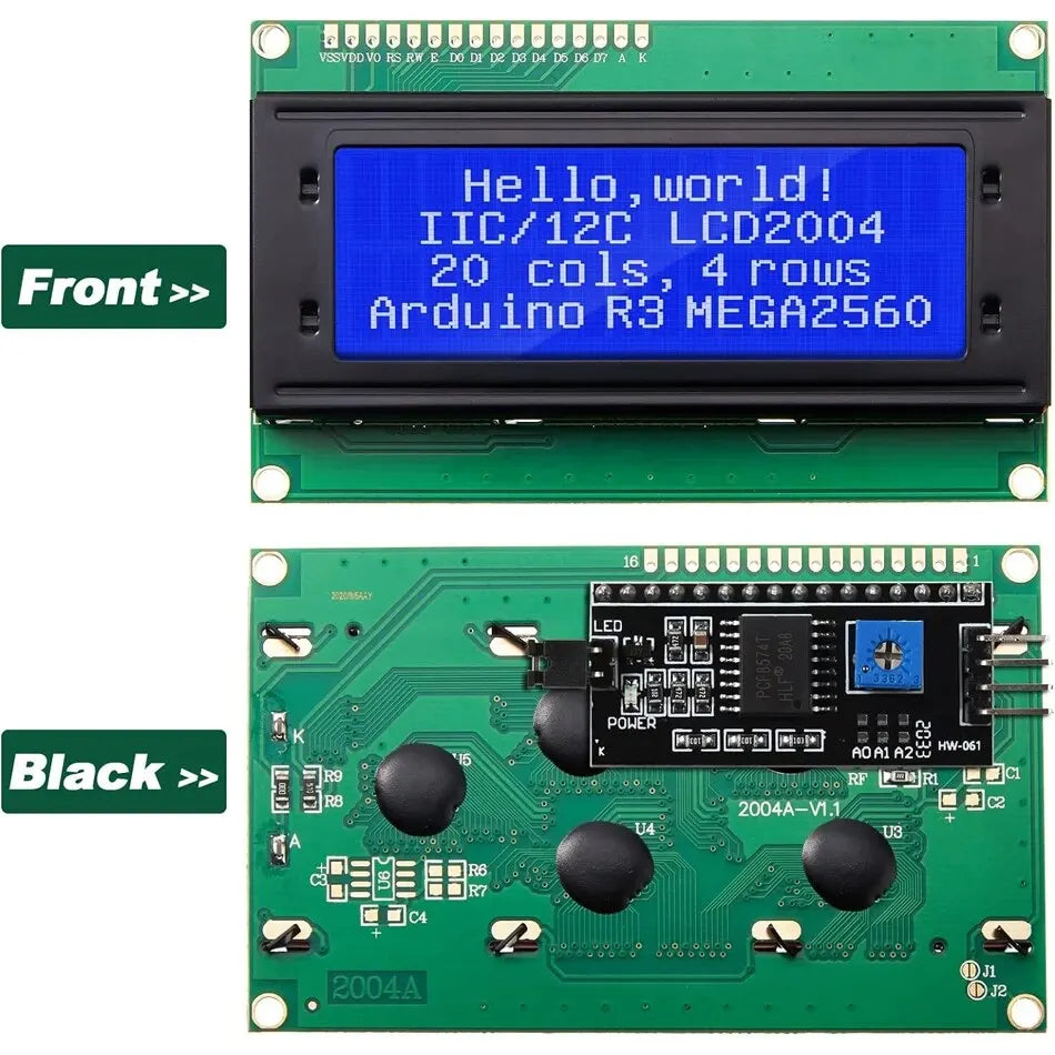 LCD2004 20x4 Character LCD Module with I2C/IIC Serial Interface for Arduino