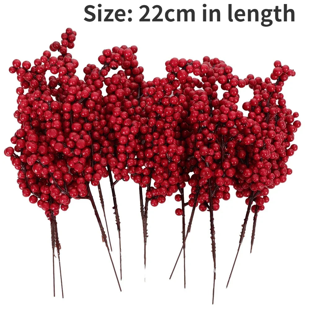 Artificial Red Berry Bouquet — Foam Christmas Decor, 46cm, 1/2/5/10pcs