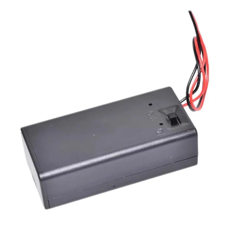 9V Battery Holder Box with ON/OFF Switch — Wire Lead, Cover Case, -40°C to 80°C