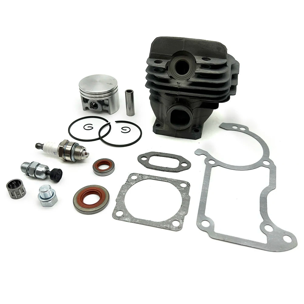 Cylinder Piston Set For Stihl 026 MS260 MS 260 44 Mm Incl Sealing Set And Plugs Cylinder Exhaust Gasket Kit Garden Tool Parts