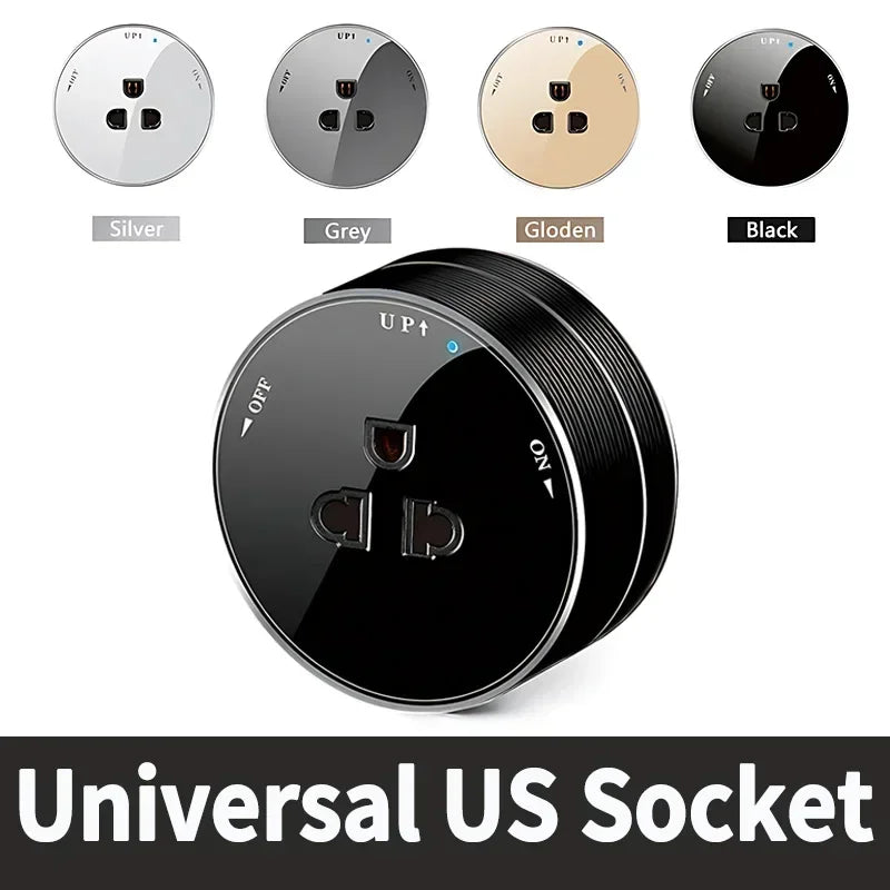 Power Track Universal Socket with USB Wall Mount Power Strip Removable Outlet Adapter