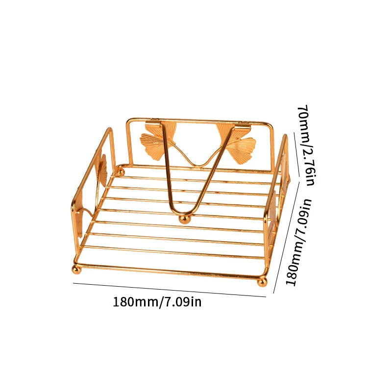 Rustic Metal Napkin Holder Square Paper Organizer for Kitchen