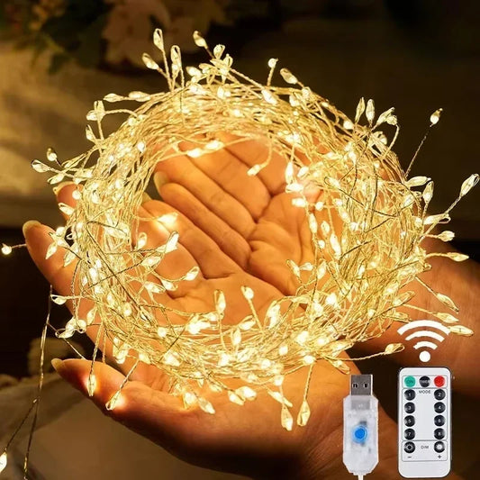 USB Powered 3/6M Remote Control Fairy Lights for Wedding Christmas Party Garden Decoration Firecracker String LED Lights