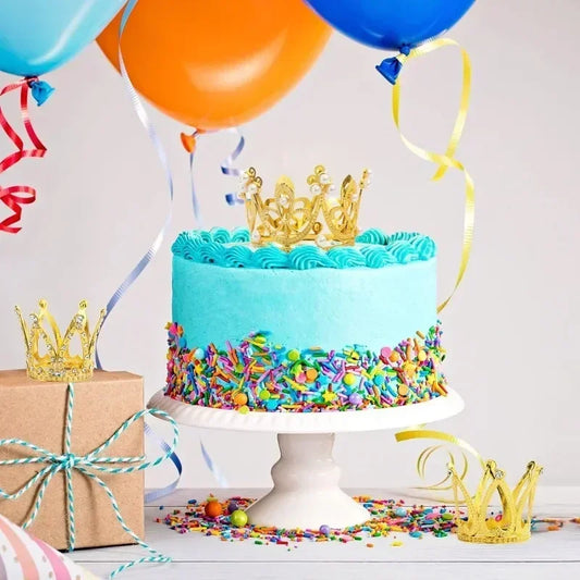 Wholesale Crown Cake Decoration Gold Silver Pearl Crown Topper Mini Princess Headwear Decoration Birthday Wedding Decor Supplies